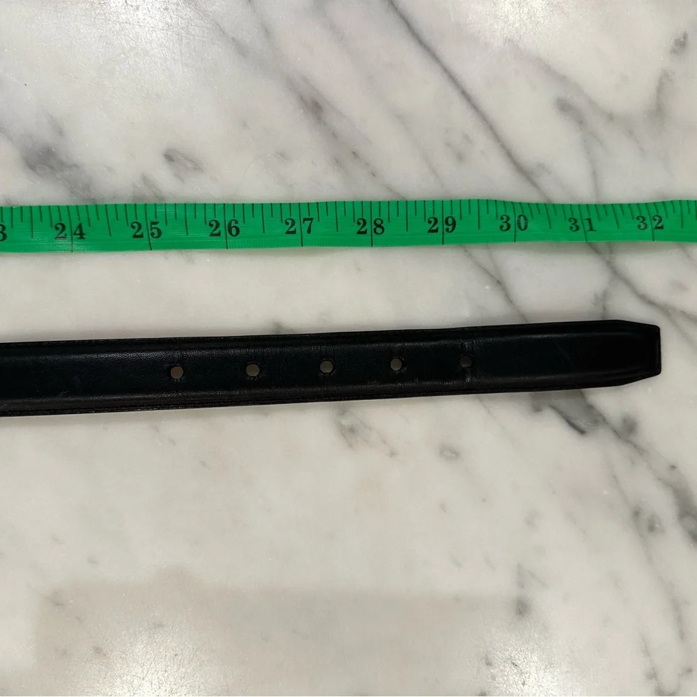 Polo Ralph Lauren Black Leather Belt with silver buckle - size 26 waist
